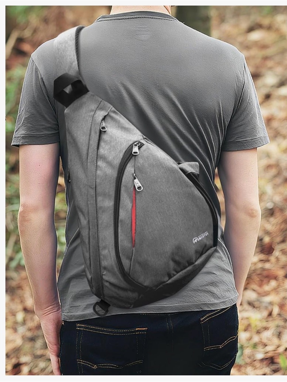 OutdoorMaster Sling Bag – Ergonomic Crossbody Backpack (Gray)